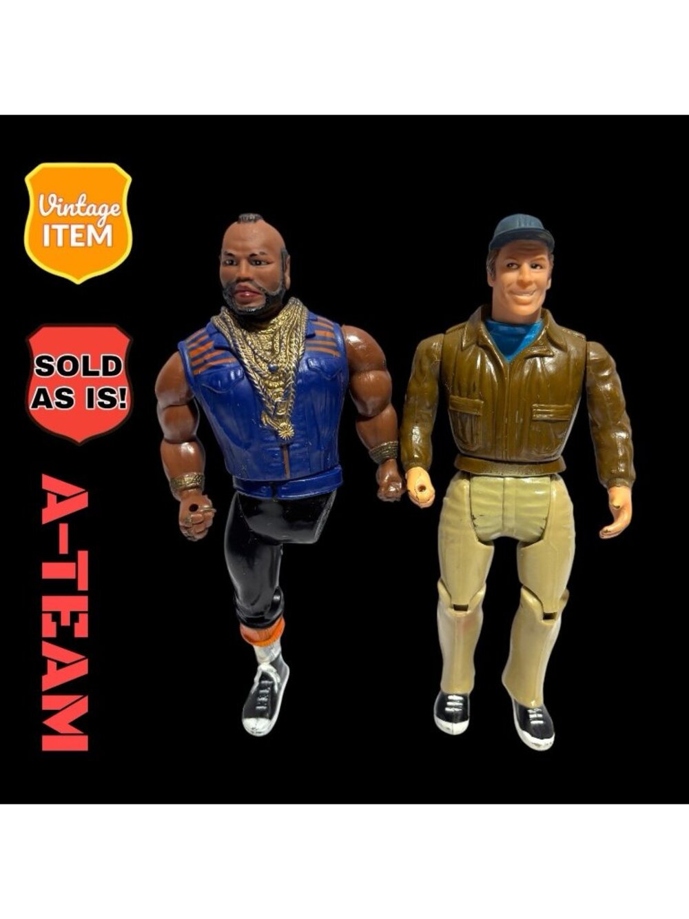 A-TEAM Howling Mad Murdock & Mr. T 6" Action Figures. Not Complete. Parts Only!